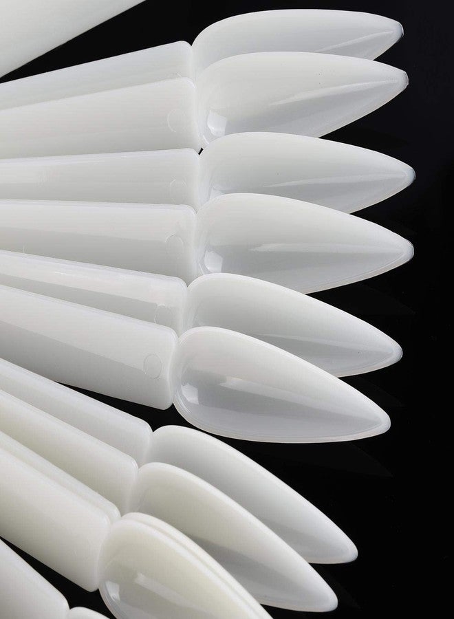 BTYMS 160 Pcs Plastic Nail Swatch Sticks Stiletto Nail Swatches Sample Sticks Nail Color Display Sticks with Metal Rings - Image 3