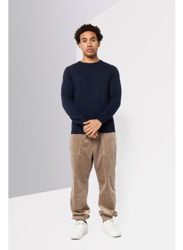 Harmont & Blaine Men Crew Neck Knitted Sweater, Dark Navy  - Image 2