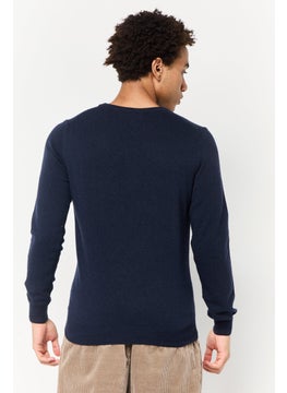 Harmont & Blaine Men Crew Neck Knitted Sweater, Dark Navy  - Image 3