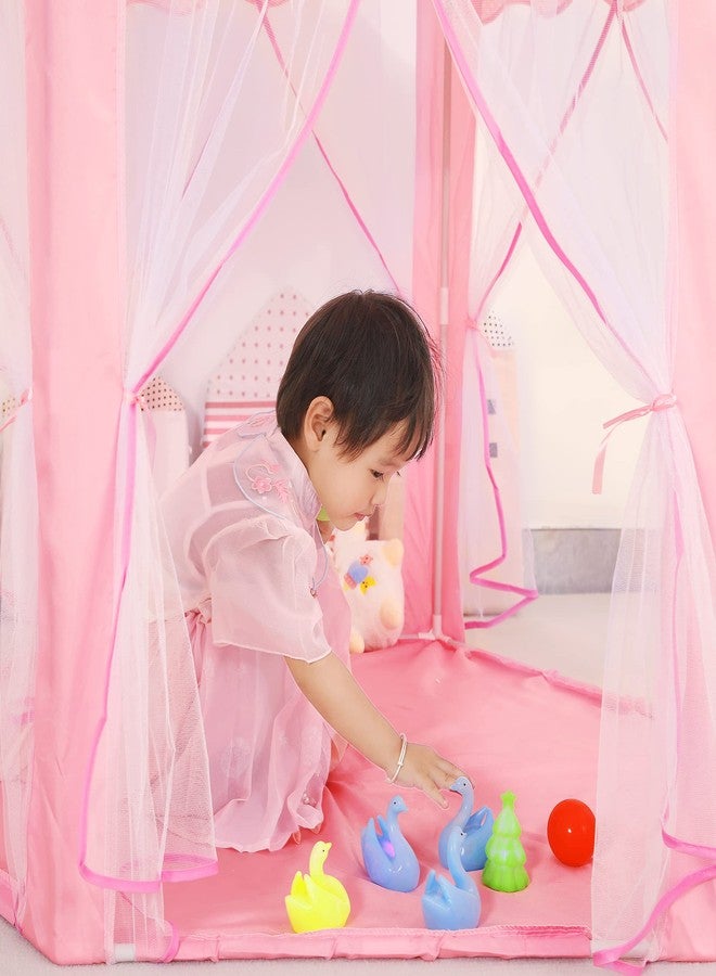 LimitlessFunN Hexagon Princess Play Tent | Includes Star Lights & Carrying Case |, Children Large Indoor Castle Playhouse for Girls, Toddlers, 55" D x 55" W x 53" H - Image 3
