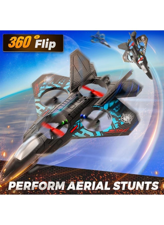 FUSIONPULSE RC Aeroplane 2.4GHz Remote Controlled Aeroplane L0712 Quadcopter Floating Fighter Plane RC Aeroplane RTF for Beginners, Children and Adults, APlane Toy with Coloured Lights USB Charging  - Image 3
