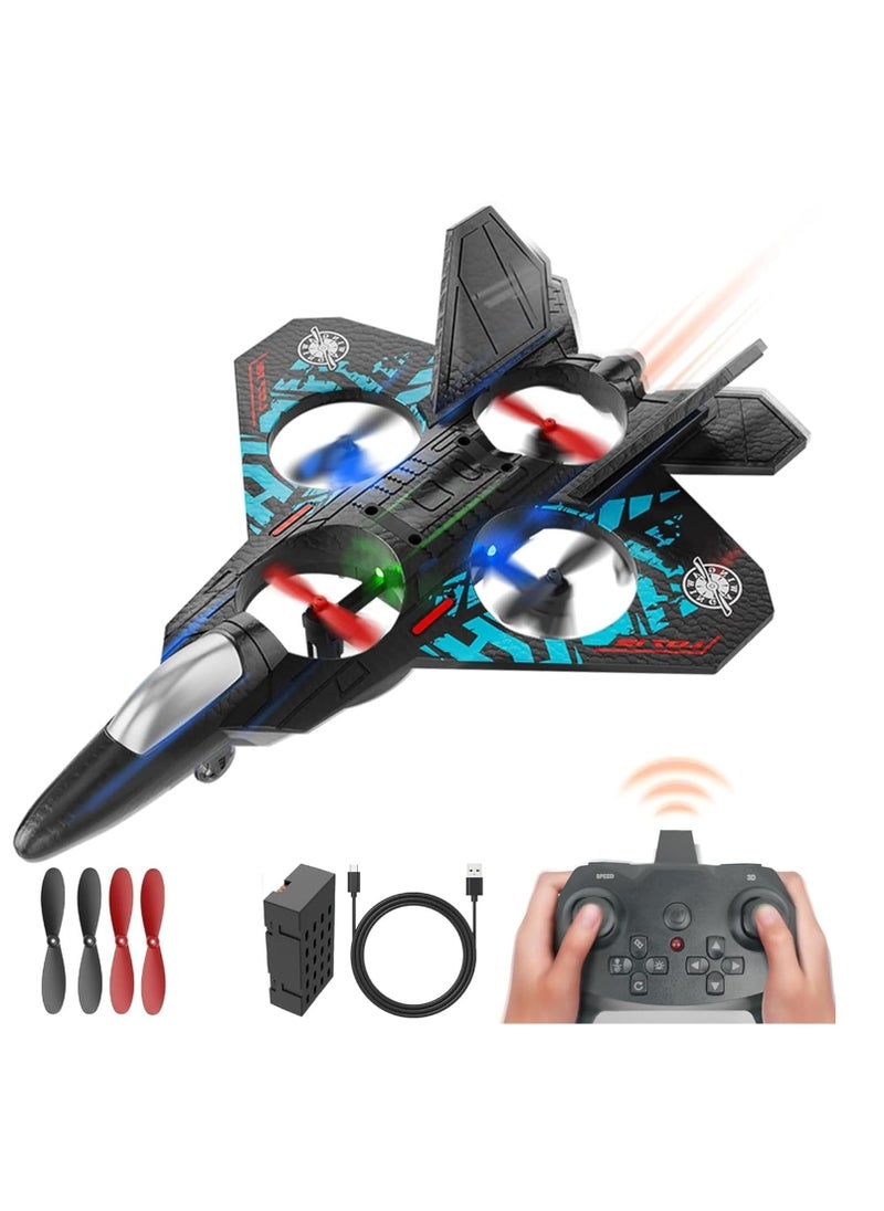 FUSIONPULSE RC Aeroplane 2.4GHz Remote Controlled Aeroplane L0712 Quadcopter Floating Fighter Plane RC Aeroplane RTF for Beginners, Children and Adults, APlane Toy with Coloured Lights USB Charging  - Image 2