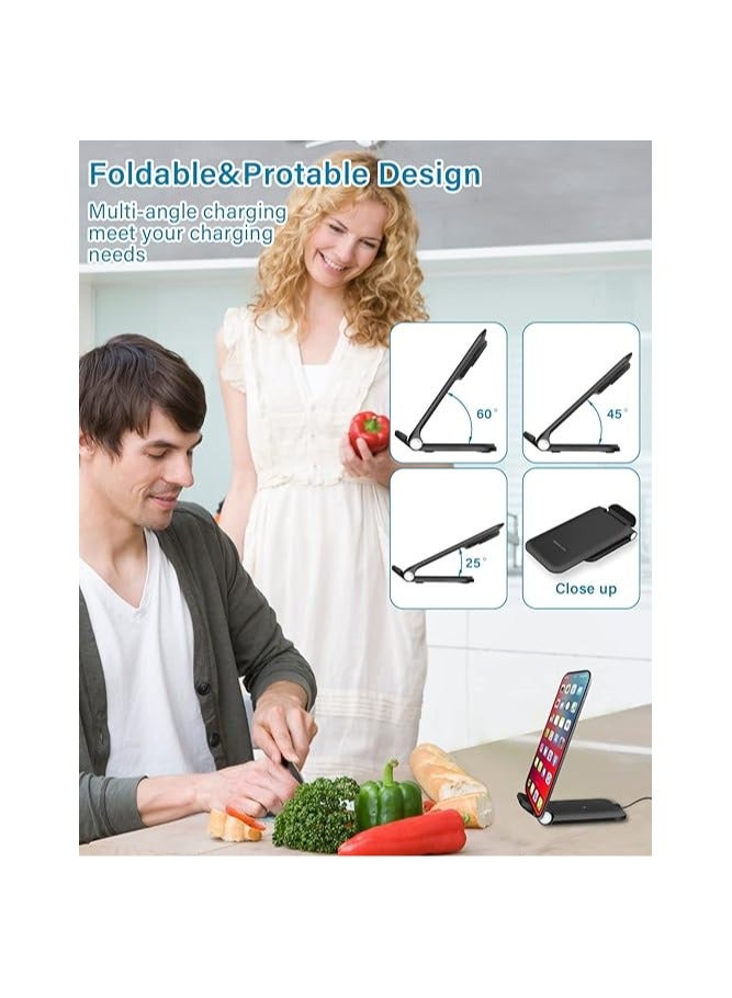 Wireless Charger, 3 in 1 Fast Wireless Charging, 15W Foldable Charging Stand Compatible for iWatch Series 7/6/5/4/3/2/SE,AirPods 3 Pro,iPhone 14/13/12/11/X/SE/8,Samsung Phones - Image 3