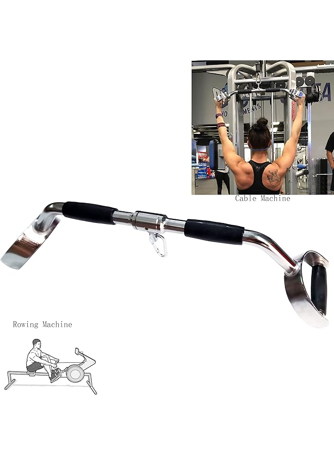 إيروريكس قضيب سحب للأسفل، قضيب ضغط للأسفل، ملحق جهاز كابل، ملحق صالة ألعاب رياضية متعددة، قضيب ثلاثي الرؤوس من الفولاذ الصلب على شكل حرف V - Image 4