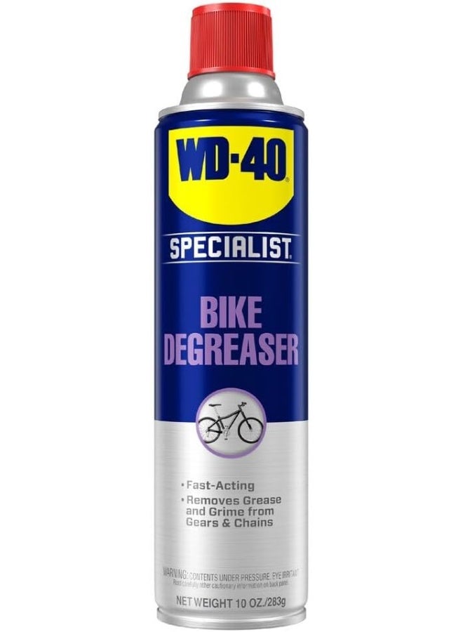 WD-40 Specialist Bike Degreaser 10oz Fast Acting Chain Cleaner Removes Grease Oil Dirt from Bicycle Chains Gears Safe Metal Parts Maintenance Spray for Cycling Performance - Image 1