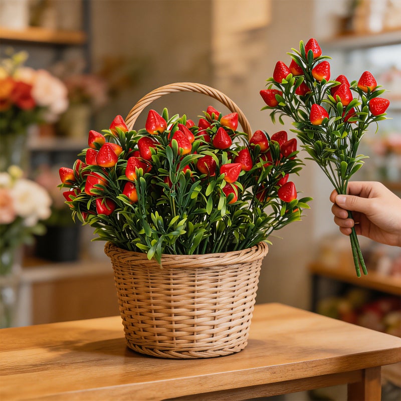 🌱 نباتات اصطناعية فراولة واقعية للزينة المنزلية - Image 3
