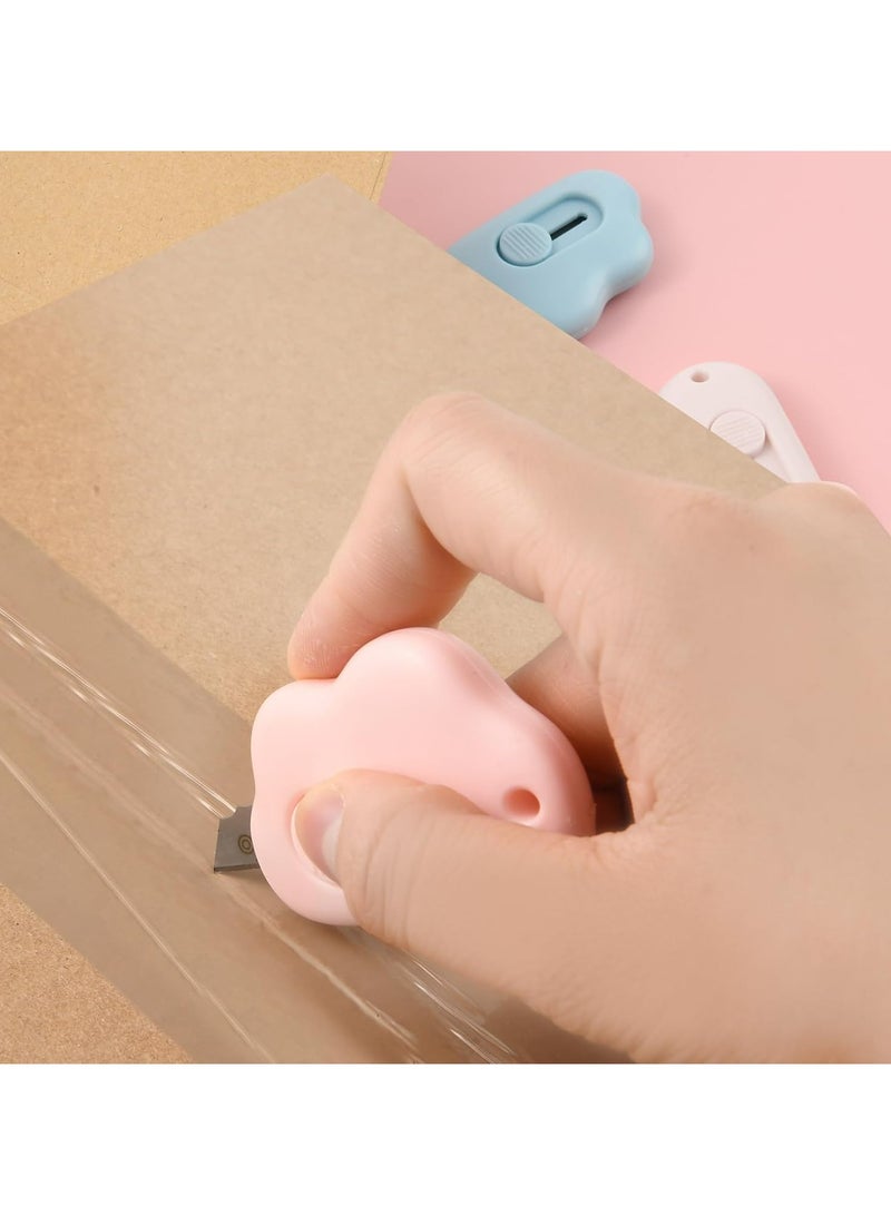 Oasisgalore 3Pcs Cute Box Opener Cutter, Mini Utility Knife for Letter Small Box Opening Paper Cutting Cloud Shaped Package Opener Cutter for Home and Office Use  - Image 2