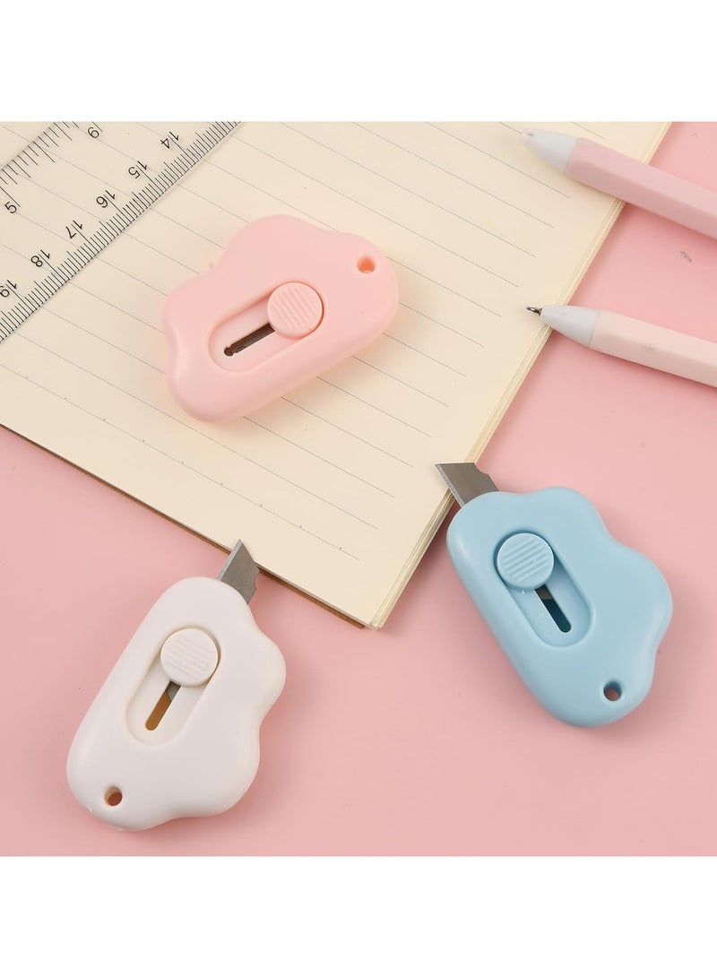 Oasisgalore 3Pcs Cute Box Opener Cutter, Mini Utility Knife for Letter Small Box Opening Paper Cutting Cloud Shaped Package Opener Cutter for Home and Office Use  - Image 3