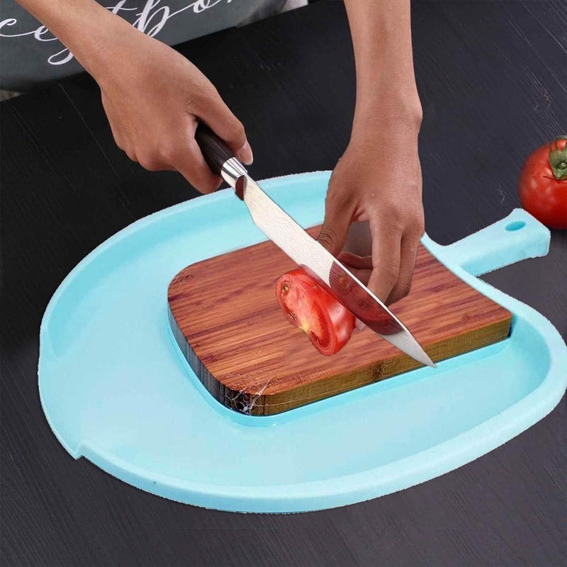Niyanta Chop and Drop Chopping Board with Bamboo ABSRectangle Shape Large Bamboo Chopping Block and StorageFruit Plate case Vegetable and Fruit Cutting Board Tray Drain Tray 53L x 43W cm - Image 1