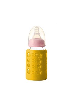 Safe-O-Kid Pack Of 1Silicone Baby Feeding Bottle Cover Sleeve Holder Insulated Protection All Bottle Types Medium 120 Ml Yellow  - Image 2