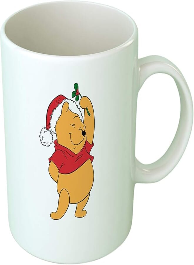 Upteetude Winnie The Pooh Christmas Printed Ceramic Mug, White