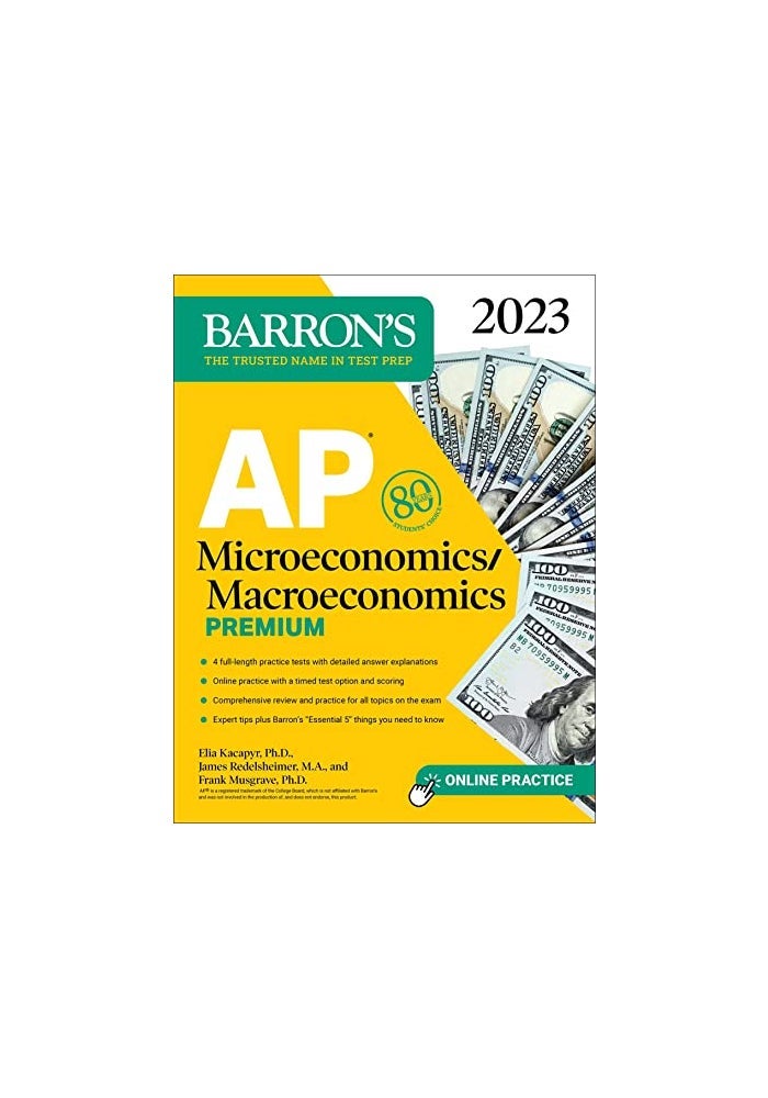 AP Microeconomics/Macroeconomics Premium, 2023: 4 Practice Tests Comprehensive Review + Online Practice - Image 1