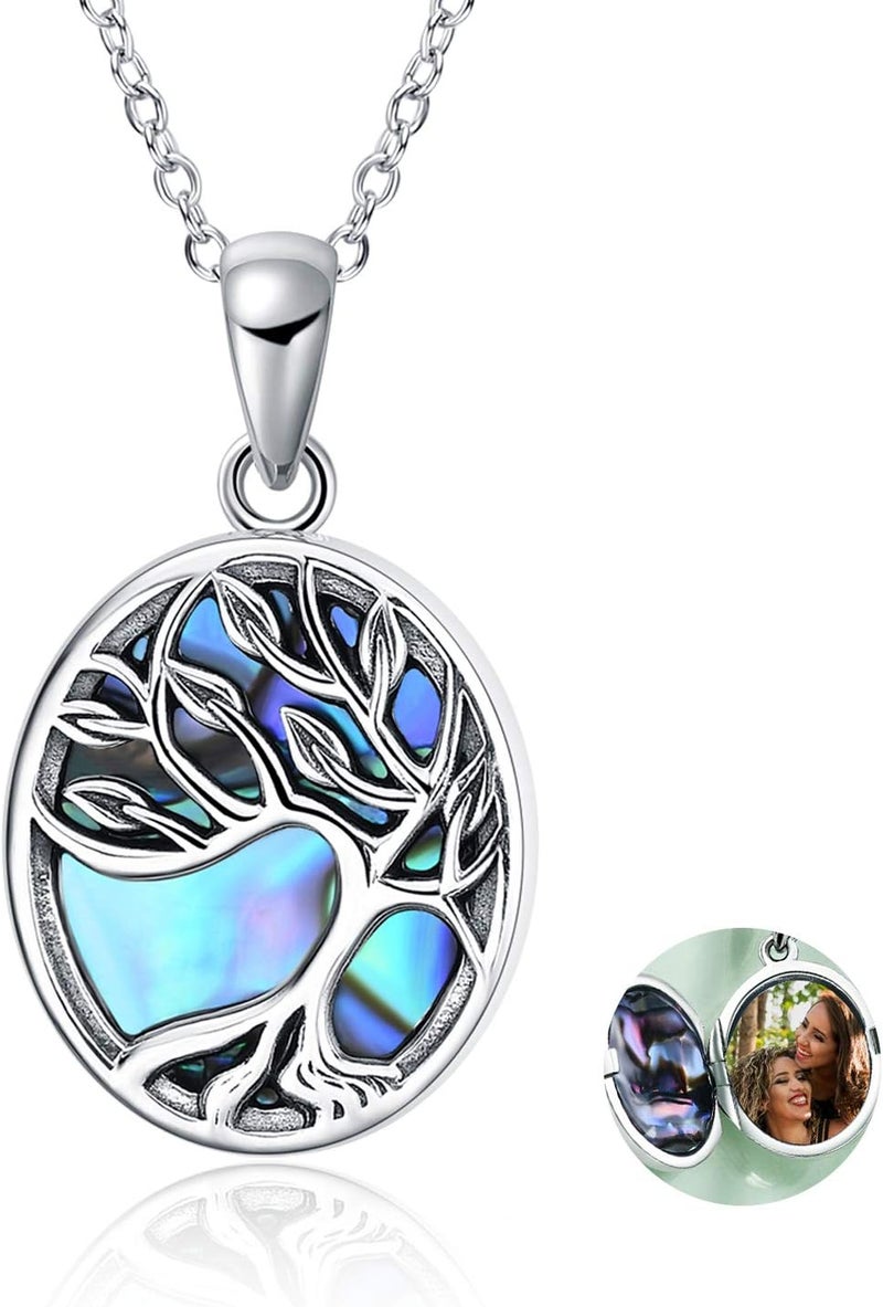ONEFINITY Store Tree of Life Locket Necklace Sterling Silver Locket Necklace That Holds Pictures Tree of Life Locket Pendant for Women Wife Girlfriend - Image 1