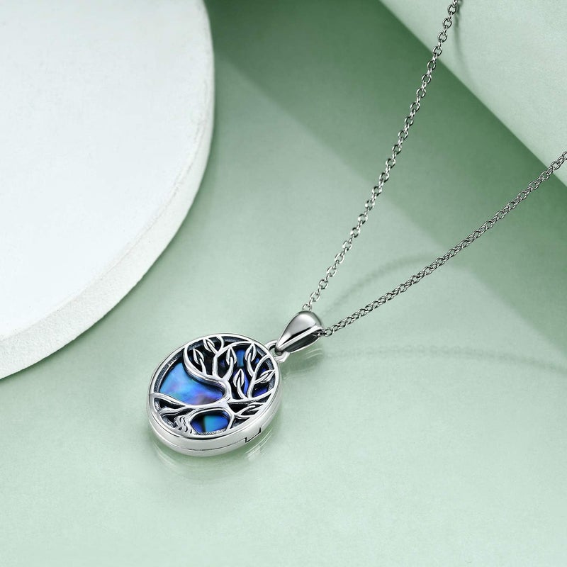ONEFINITY Store Tree of Life Locket Necklace Sterling Silver Locket Necklace That Holds Pictures Tree of Life Locket Pendant for Women Wife Girlfriend - Image 3