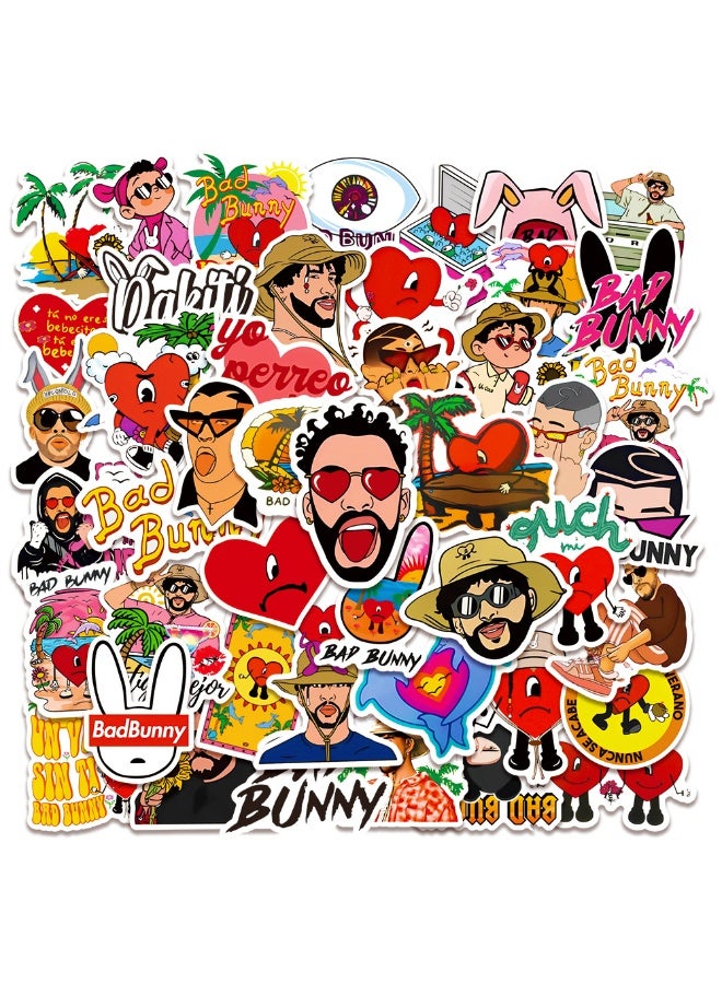 NIBEMINENT 50 Pcs Bad Rabbit Deco Kit Waterproof Stickers, High Definition Printing Bright Colors, Suitable for Laptop Skateboard Luggage Water Bottle Guitar DIY - Image 1