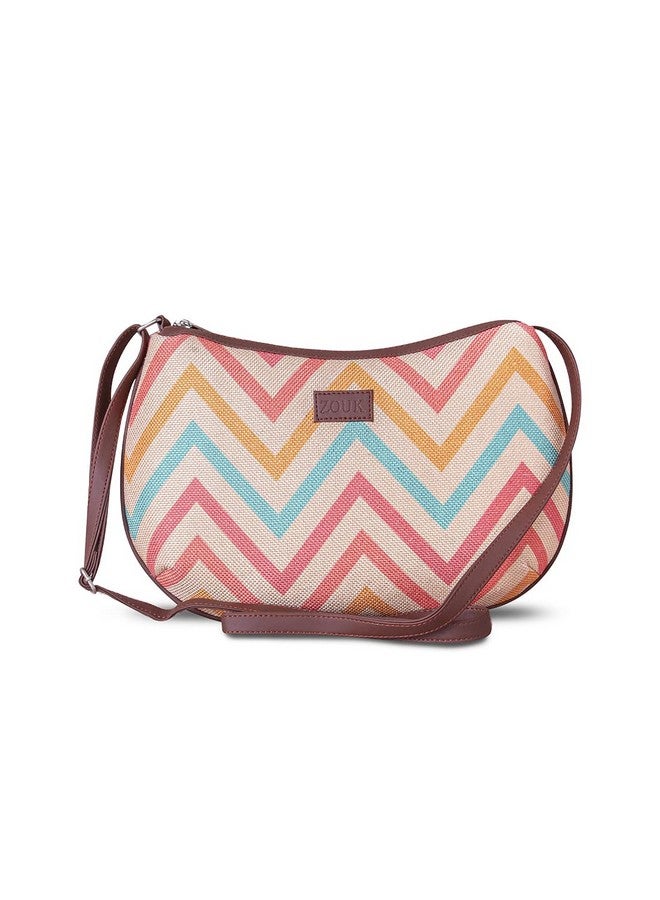 ZOUK Women's Handcrafted Multicolour Beach Sling Bag for Office and College Bag - Image 1