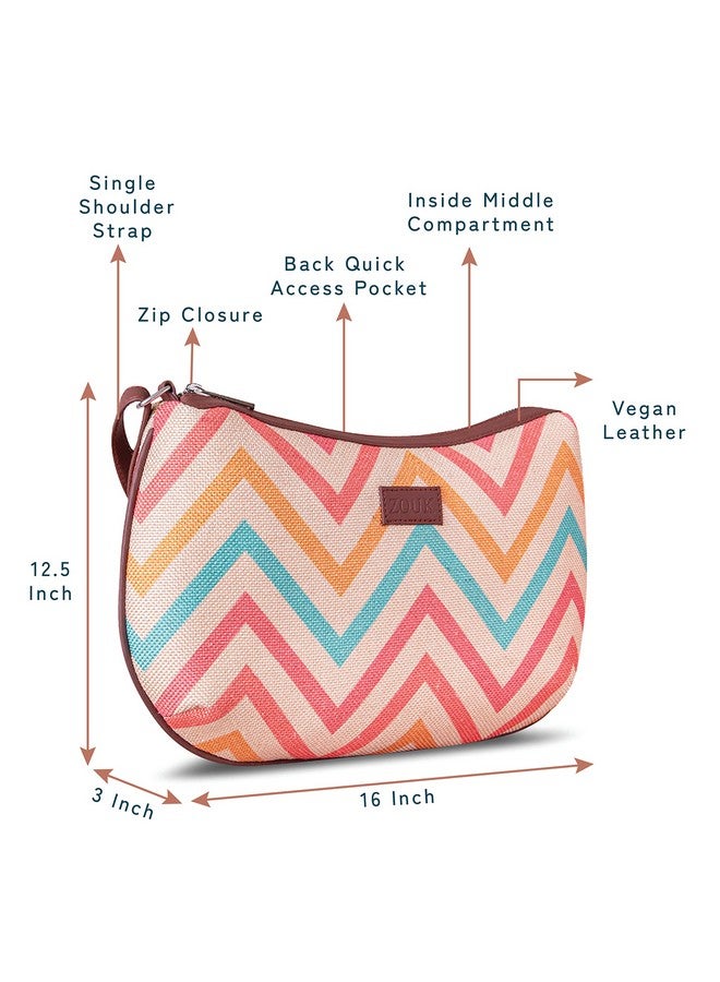 ZOUK Women's Handcrafted Multicolour Beach Sling Bag for Office and College Bag - Image 2