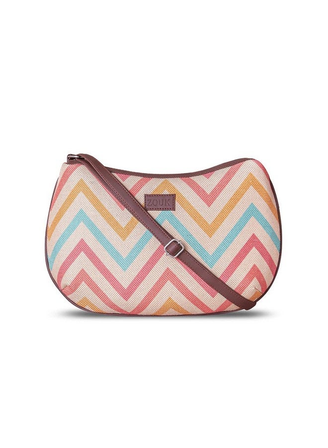 ZOUK Women's Handcrafted Multicolour Beach Sling Bag for Office and College Bag - Image 3