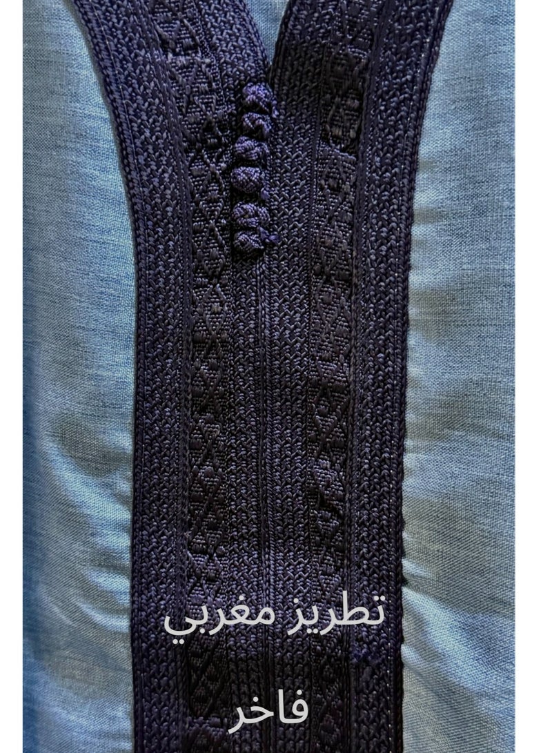 Men's Shirt, Nightgown, Moroccan Robe, Comfortable Men's Gifts Luxury Men's House Robe for Comfort Moroccan Shirt, Men's Summer Shirt, Short Sleeve Shirt, Men's Robe Comfortable Men's Gifts - Image 2