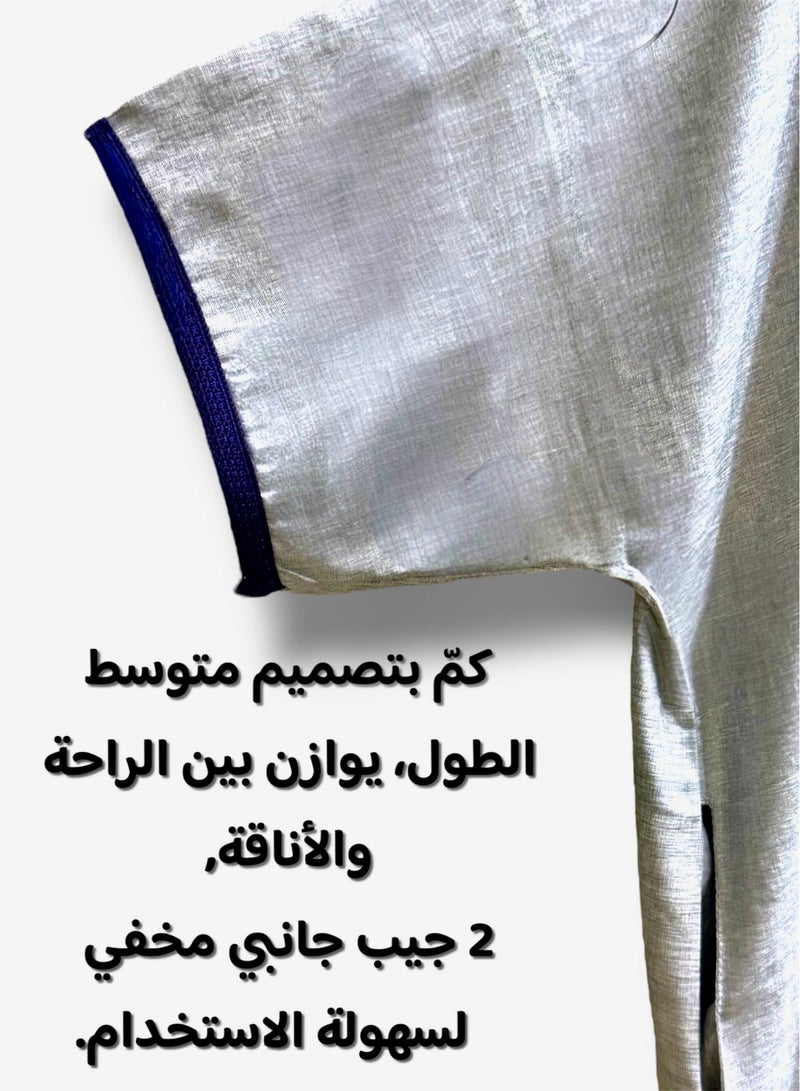 Men's Shirt, Nightgown, Moroccan Robe, Comfortable Men's Gifts Luxury Men's House Robe for Comfort Moroccan Shirt, Men's Summer Shirt, Short Sleeve Shirt, Men's Robe Comfortable Men's Gifts - Image 3