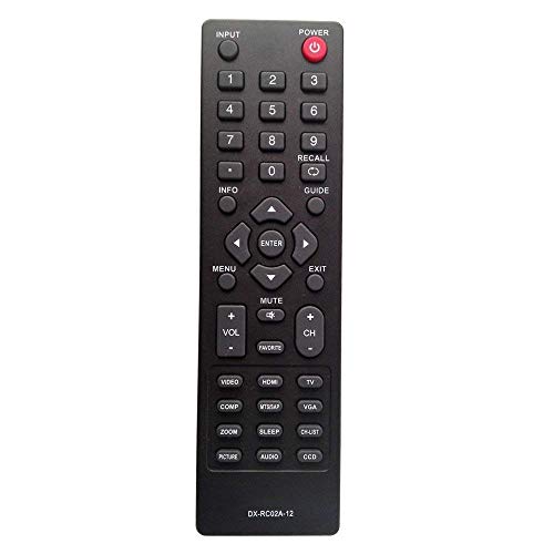 Elekpia DX-RC02A-12 Remote Control Compatible with Dynex DX-32E250A12 DX-24E150A11 DX-19LD150A11 DX-L42-10A DX-L40-10A DX-L32-10A DX-19E220A12 DX-24E310NA15 DX-L26-10A DX-R20TR LCD LED HDTV TV - Image 1