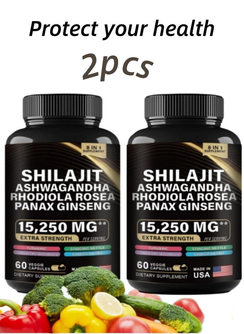 Shilajit RX 2 Bottle Herbal Energy Matrix | 9000MG Himalayan Shilajit + Sixfold Extracts, New Experience of Revitalizing Body and Mindï¼Packaging may varyï¼  - Image 1