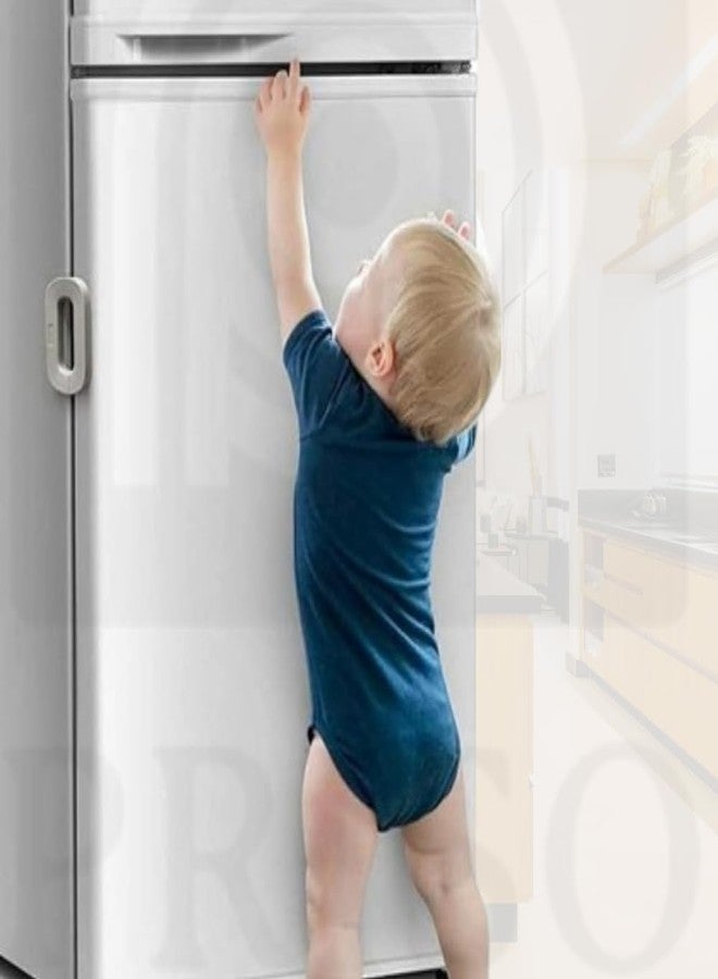 PRISO Child Safty Door Lock Refrigerator Suitable for Fridge Freezer, Cupboard Door Shelf Adhesive Drill Need Home Fridge Locks Toddler Kids Safety Guard Door Lock. - Image 5