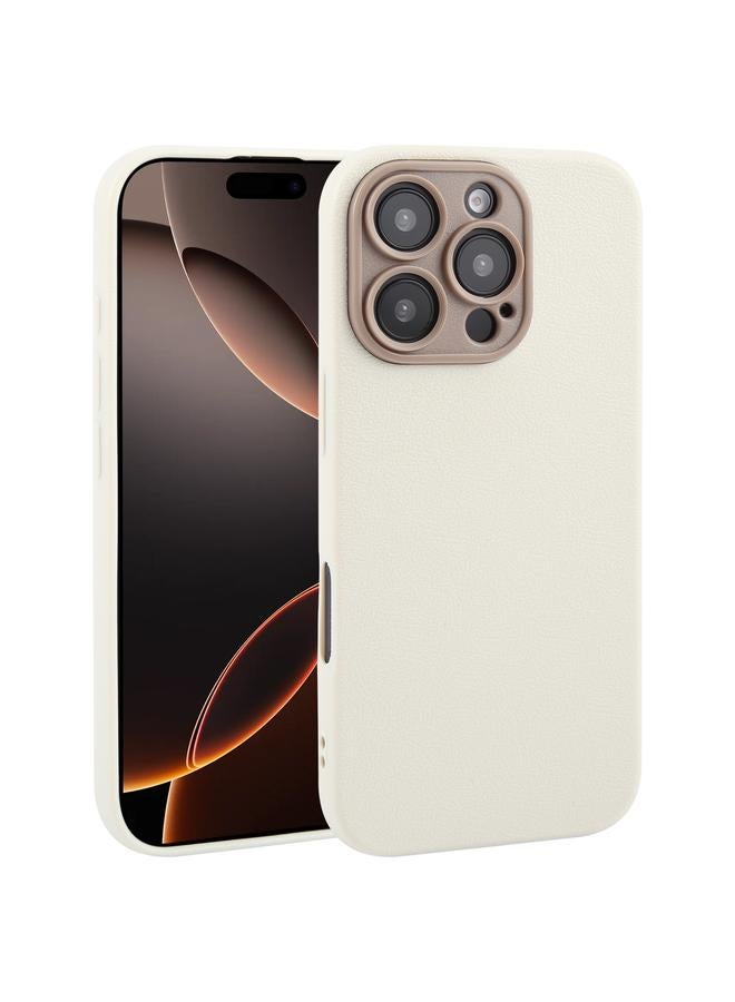 S-TOP Case For iPhone 16 Pro Max Plain Imitation Leather Back Cover Phone Case - Image 1
