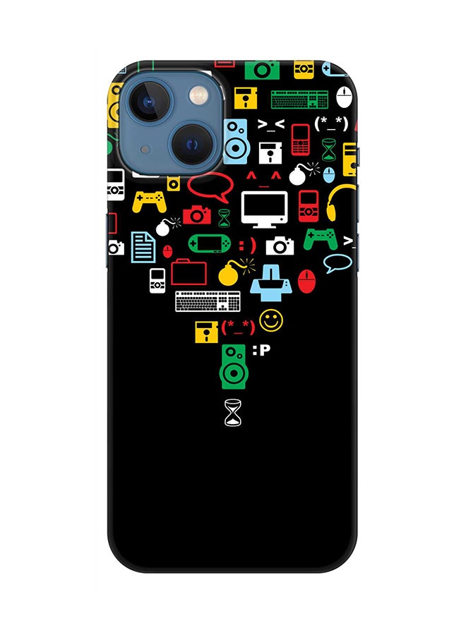 Stylizedd Case for Apple iPhone 14 Plus Case Slim Snap Classic Series Mobile Cover Hard PC Shield Matte Finish Print - Convergence (Black)