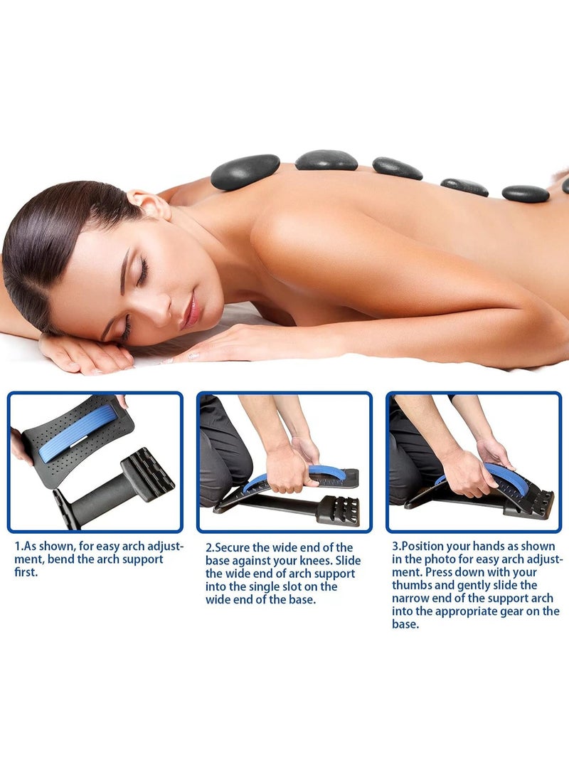 LIXES 3 Heights Adjustable Back Stretcher For Pain Relief, Lower Back Stretcher With Massaging Points & Cushion Foam, Spine Deck For Office Chair, Car, Travel  - Image 3