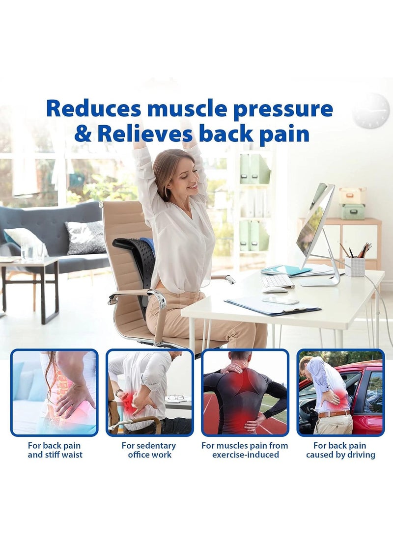 LIXES 3 Heights Adjustable Back Stretcher For Pain Relief, Lower Back Stretcher With Massaging Points & Cushion Foam, Spine Deck For Office Chair, Car, Travel  - Image 4