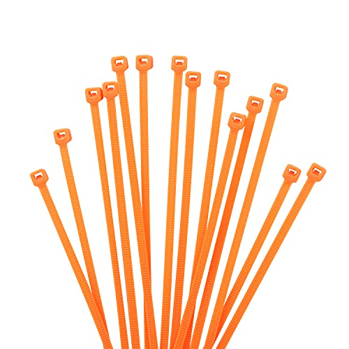 XINGO 1000 PCS 8 inch Cable Zip Ties, 18lb Strength, Small Tie Wraps Self-Locking Nylon Zip Ties for Indoor and Outdoor Use (Orange) - Image 1