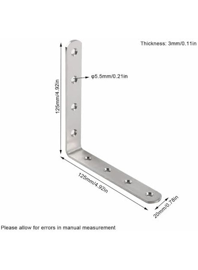 Heavy Duty Stainless Steel Corner Bracket 125x125x20mm For Shelf Furniture Wood - Image 3