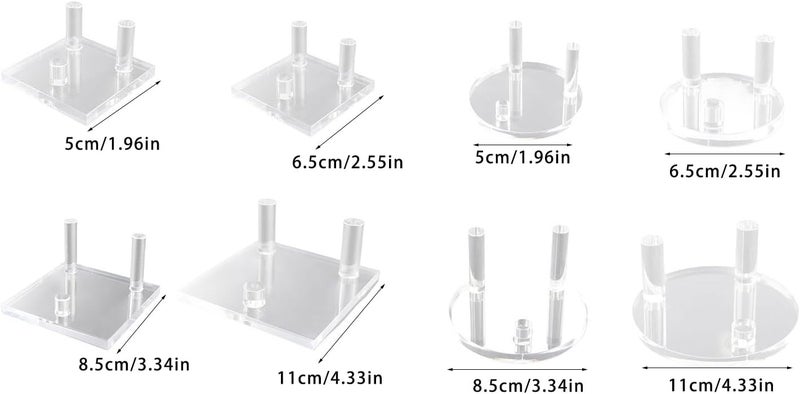 Multipurpose Round / Square Acrylic Easel Stand for Crystal Fossils Transparents Collectible Mineral Display Rack Mineral Display Easel - Image 5