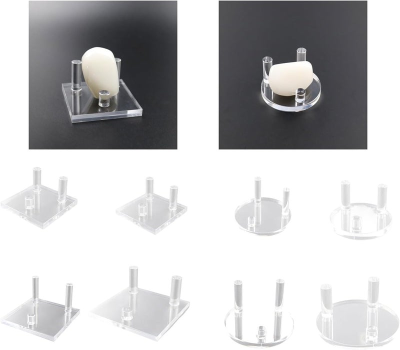 Multipurpose Round / Square Acrylic Easel Stand for Crystal Fossils Transparents Collectible Mineral Display Rack Mineral Display Easel - Image 2