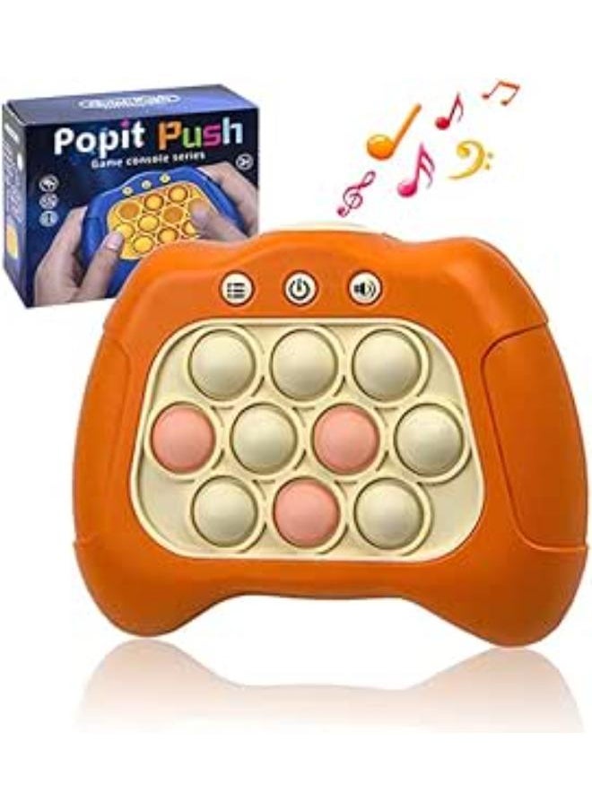 Generic - Quick Push Bubbles Game Console, Push Button Puzzle Pop Game, Anti-Stress Breakthrough Puzzle Game Machine, Sensory Fidget Toys for Autism, Hand-Eye Coordination Game (Orange) - Image 1