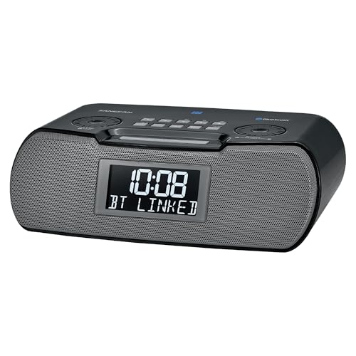 Sangean RCR-20 AM/FM Clock Radio with Bluetooth, Aux-in, USB Phone Charging, Digital Tuning, Battery Backup, Black - Image 1