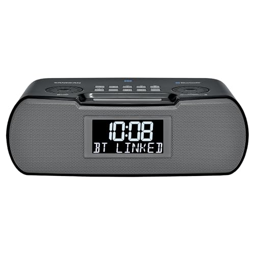 Sangean RCR-20 AM/FM Clock Radio with Bluetooth, Aux-in, USB Phone Charging, Digital Tuning, Battery Backup, Black - Image 3
