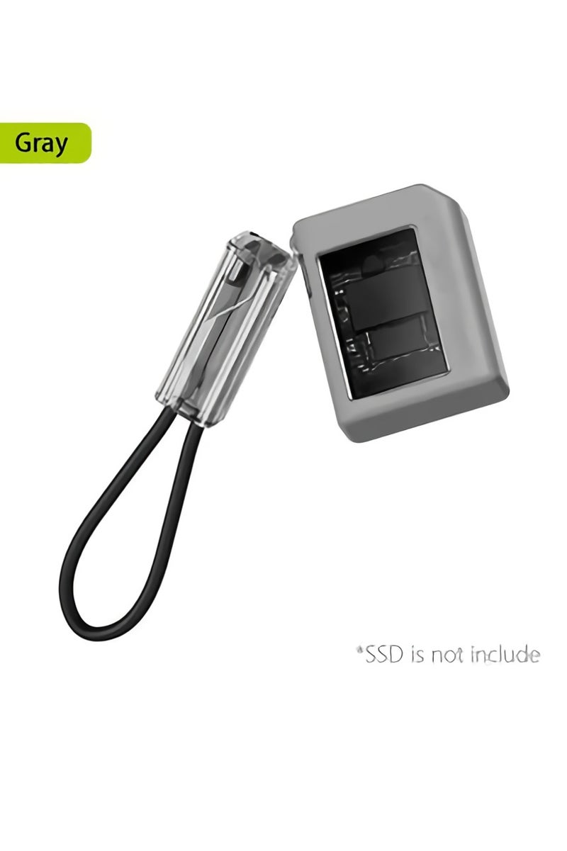 شارج غلاف خارجي للقرص الصلب، حافظة SSD خارجية مقاومة للماء والغبار، صندوق محرك أقراص الحالة الصلبة صغير ومريح مع نظام تبريد نشط، (قطعة واحدة، رمادي) - Image 1