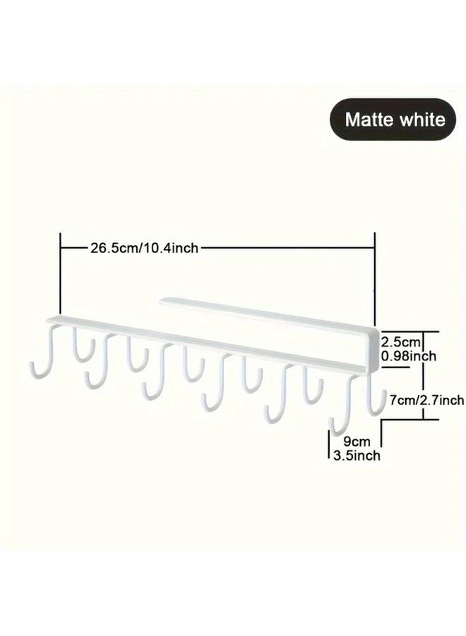 Black Under Cabinet Cup Holder 12 Hook Multipurpose Hanging Rack For Mugs Headphones Utensils - Image 3