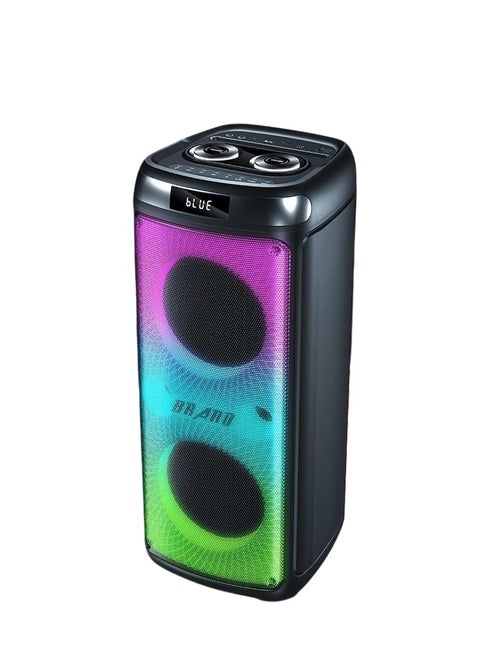 8400 beatbox DJ speaker with built-in sound system, battery, Bluetooth technology, memory card slot, USB port, microphone port, with microphone, with RGB lighting, black
