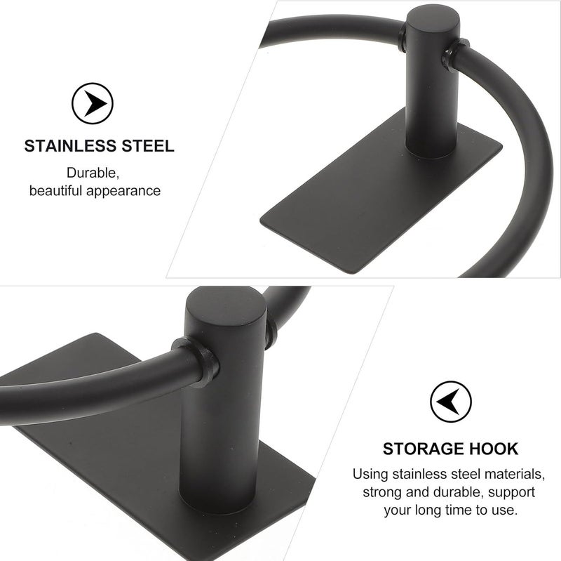 Punch Free Towel Ring Wall Mounted Stainless Steel Towel Holder for Bathroom and Kitchen - Image 3
