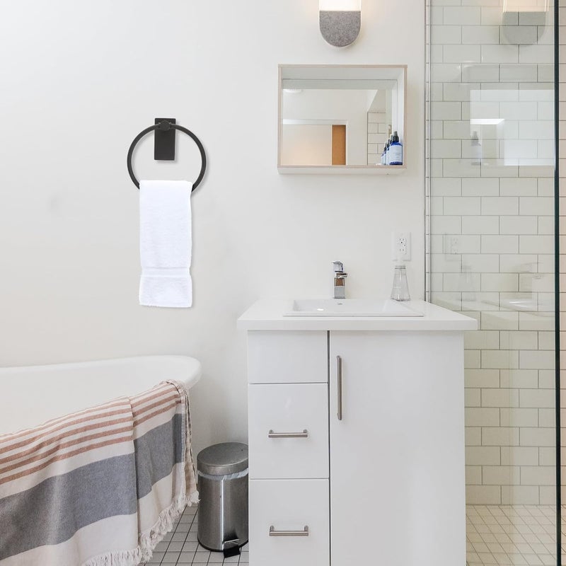 Punch Free Towel Ring Wall Mounted Stainless Steel Towel Holder for Bathroom and Kitchen - Image 4