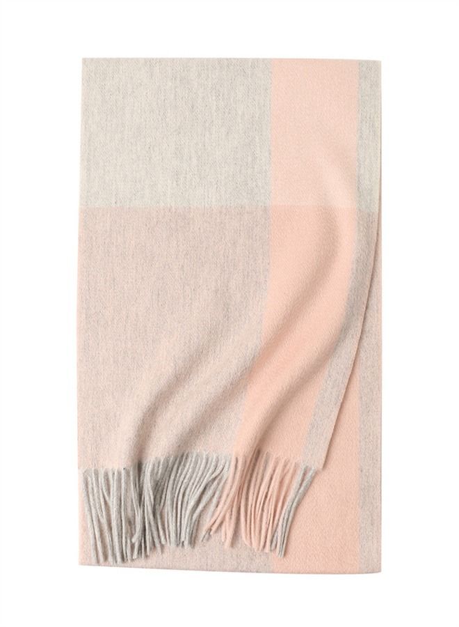 Loquat Warm Long Cashmere Check Scarf Multicolour 