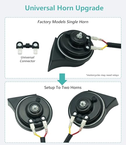 NEOGET Car Horn with 1 to 2 Connector Converter, Compatible with Universal Connector Horn, Splitter Adapter Fit for Single to Dual Horns Upgrade Kit (Universal with Splitter) - Image 2