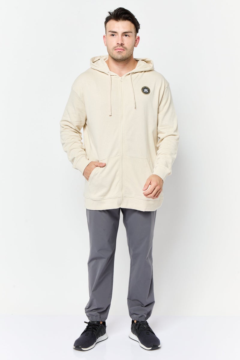 Paul Frank Men Hood with Drawstring Full Zip Sweatshirts, Beige - Image 2