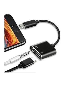 سبون شاحن سماعة رأس USB C/Type C إلى 3.5 مم Aux Audio ومحول مقبس الموسيقى من Spon - أسود  - Image 3