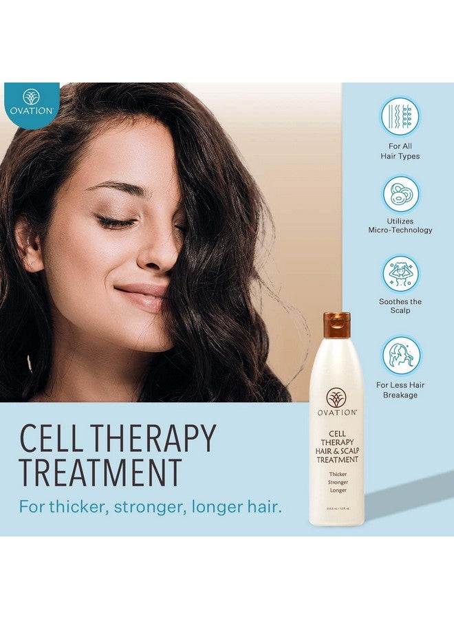 Ovation Hair Ovation Hair Cell Therapy Hair Growth & Scalp Treatment for Men & Women - For All Hair Types, Helps Reduce Breakage & Split Ends - No Minoxidil, Sulfates, or Parabens - With Biotin, Vitamin B5, Aloe  - Image 2