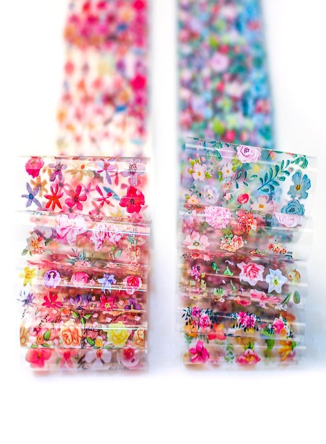 JERCLITY 10 Rolls Spring Flowers Nail Foil Transfer Sticker Kit Nail Foil Sheets Foil Nail Art Decals Flower Nail Foil Transfer Stickers Foil Nail Wraps for Foil Nail Art(Flower-2) - Image 2