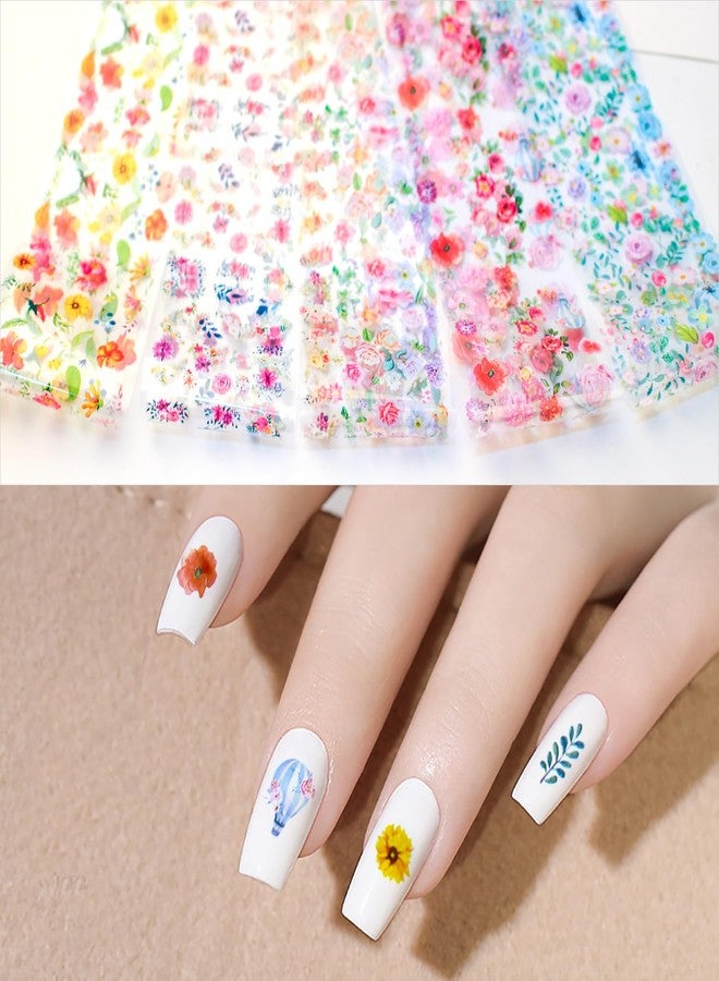 JERCLITY 10 Rolls Spring Flowers Nail Foil Transfer Sticker Kit Nail Foil Sheets Foil Nail Art Decals Flower Nail Foil Transfer Stickers Foil Nail Wraps for Foil Nail Art(Flower-2) - Image 3